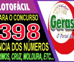 LOTOFACIL 3398 DICAS E ANALISE – CANAL GERASORTE