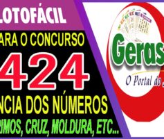 LOTOFACIL 3424 DICAS E ANALISE – CANAL GERASORTE