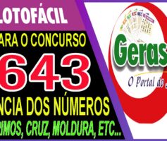 LOTOFACIL 3643 DICAS E ANALISE – CANAL GERASORTE