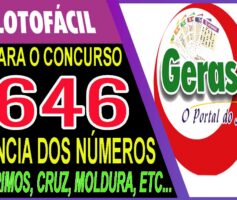 LOTOFACIL 3646 DICAS E ANALISE – CANAL GERASORTE